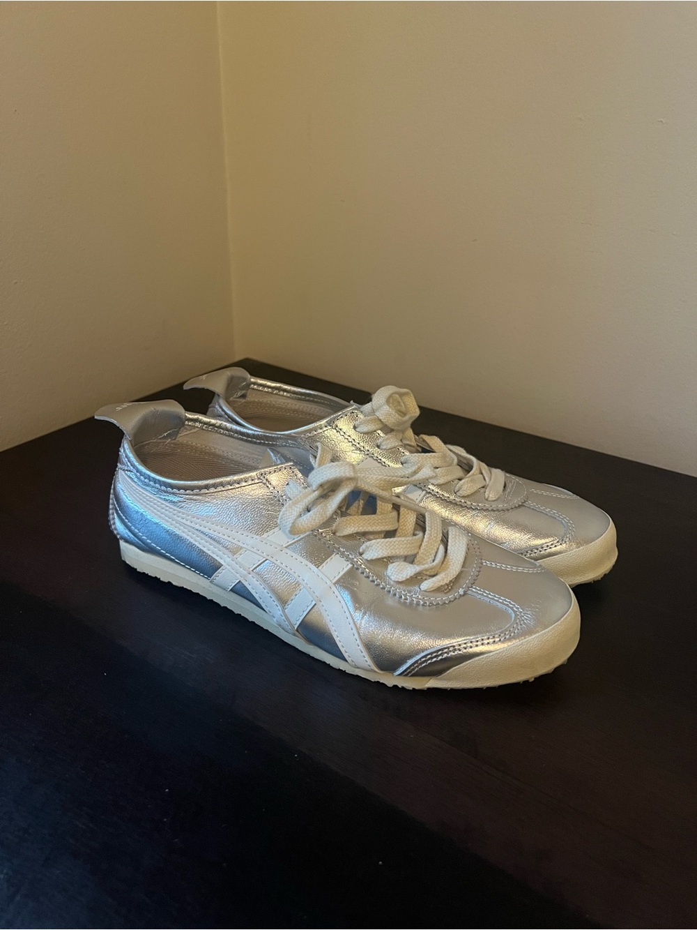 Onitsuka Tiger by Asics Silver and White Sneakers